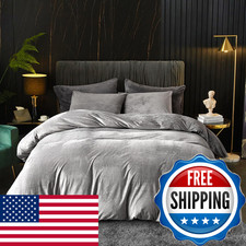 Ivellow Velvet Flannel Duvet Cover King Size Smoky Gray Duvet Cover King Velvet