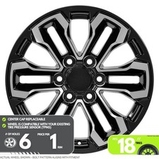 18inch Black Alloy 6x5.5 Wheel Rim For Gmc Yukon Oe657bg 18x8.5 6x139.7 6lug