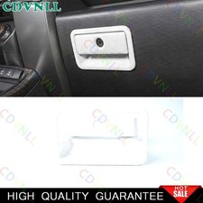 Para Ford F150 2015-2020 Blanco Gamuza Co-Piloto Caja de Almacenamiento Manija Panel Cubierta Borde