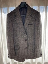 J.PRESS Tweed Tailored Jacket Gray Herringbone 3 Button Size M C40 From Japan