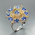 Vintage ring Blue Sapphire Ring 925 Sterling Silver Size 8 /R471392