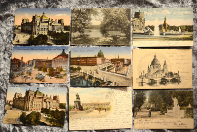 65127 PC Postcard Set 9 PC Berlin Alexanderplatz Lustgarten Reichstagsgebäude