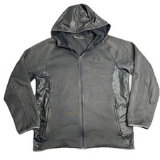 Under Armour Men  s Black ColdGear Storm Full Zip Jacket L Hooded Outdoor Hiking