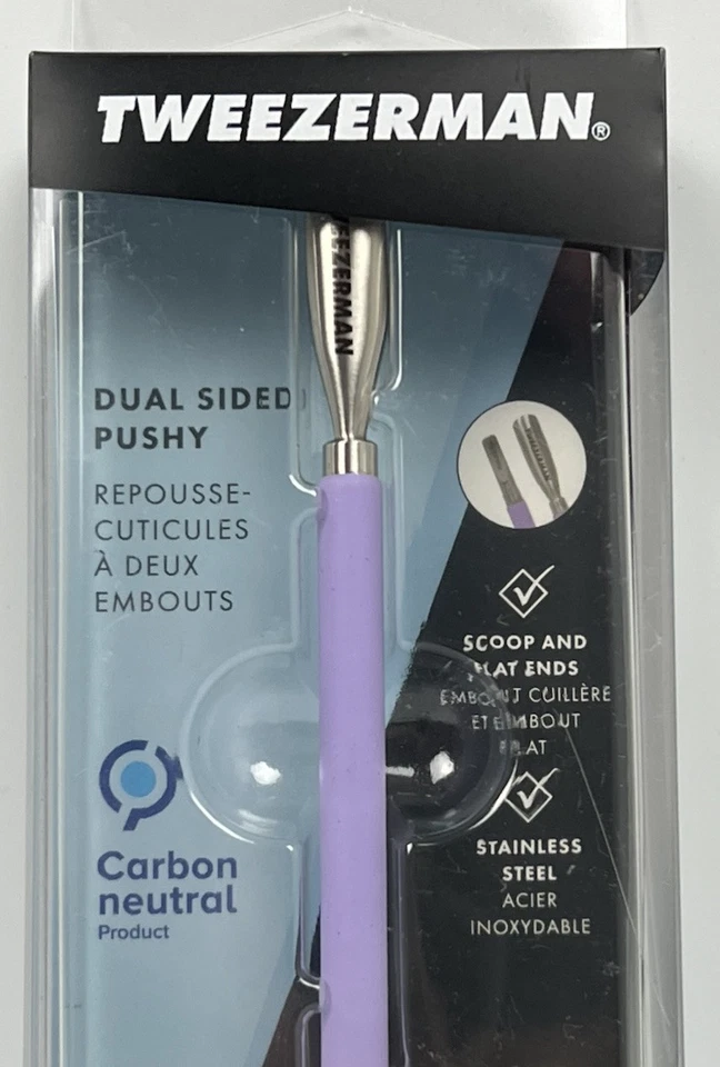 Tweezerman Doble Cara Empujador de Cutículas - Púrpura - Nuevo en Caja Dañada Foto 2 de 4