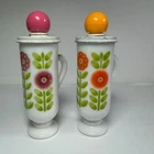Avon Dutch Treat Demi Cup Honeysuckle Milk Glass Bottle LOT of 2 Vintage Antique