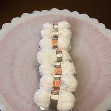 Lot of 6 Vintage COPLEY POPCORN Yarn 50g Great Brit. white Pastels 834 Lot 1 NEW
