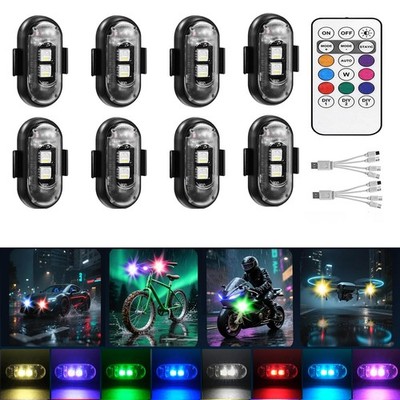 8-Pack Wireless LED Strobe Remote Lights | 8 Colors, Anti-Collision & Waterpr...