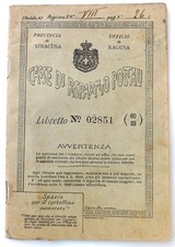 Casse di Risparmio Postali - Ragusa- Libretto Postale del 1911