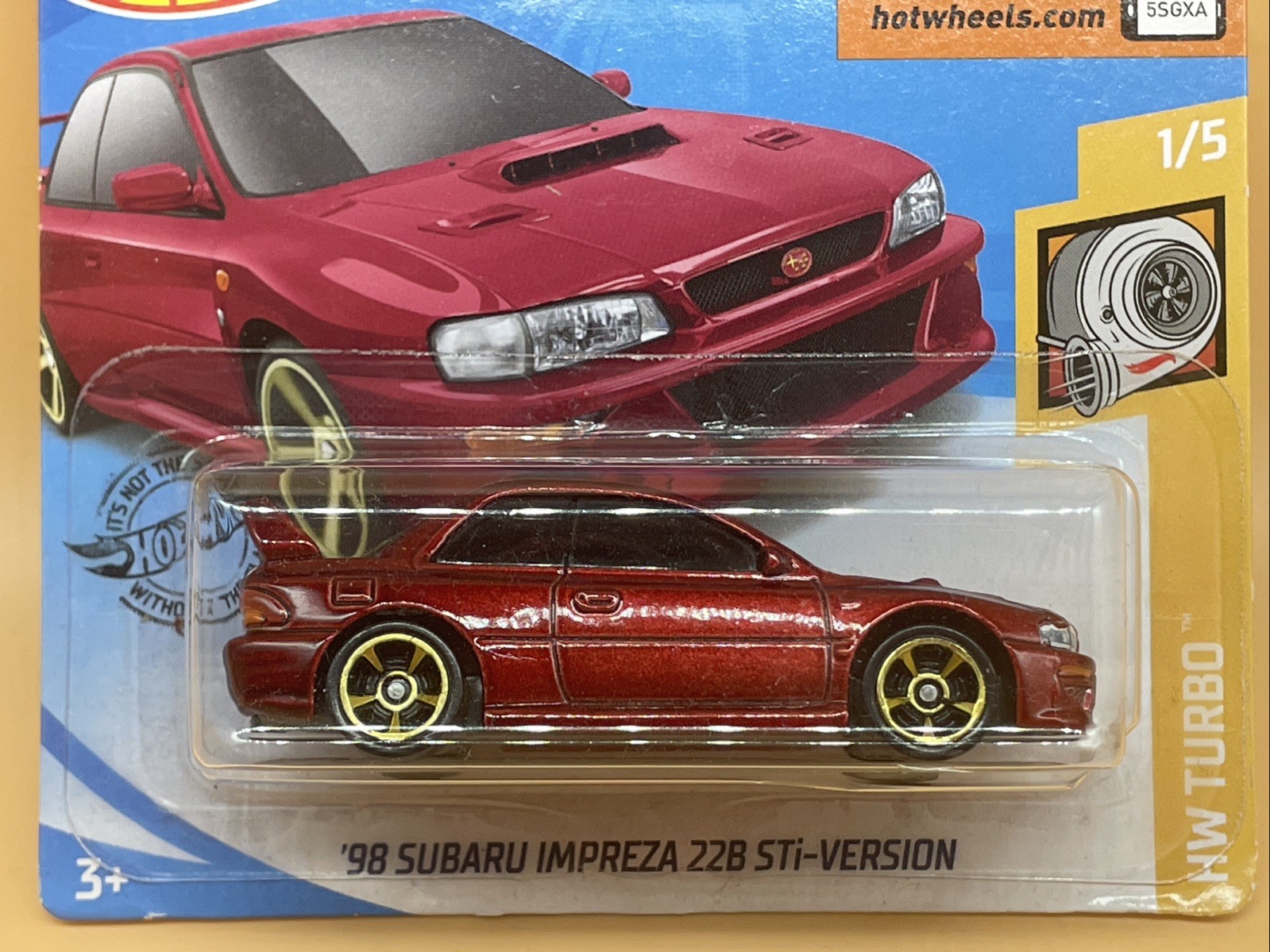 Hot Wheels Subaru Impreza 22B STi Red 2021 Short Card GHF06 JDM Sealed