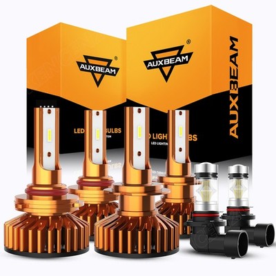 AUXBEAM 9005 H7 LED Headlight 9006 Fog Light 6500K For Subaru Outback 2005-2009