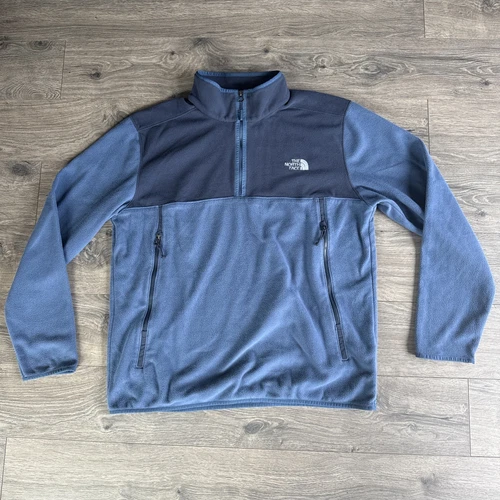 The North Face Sweater Glacier Alpine 1/4 Zip Fleece Mens XL Blue NF0A3MFU