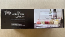 NEW IN BOX: 5 Compartment Ice Chilled Condiment Containers with Hinged Lid