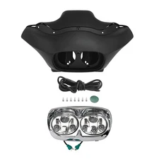 Front Inner Outer Fairings w/ Dual LED Headlight Fit For Harley Road Glide 98-13