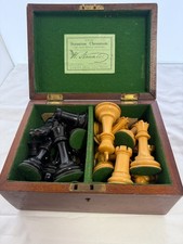 J. Jaques & Son Staunton Chessmen set with original box - Complete - Circa 1927