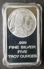 SilverTowne 5oz Silver Buffalo Bar in Plastic