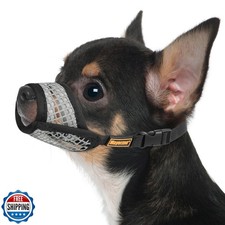Mayerzon Dog Muzzle for Biting, Patented Soft Breathable Mesh Muzzle for Smal