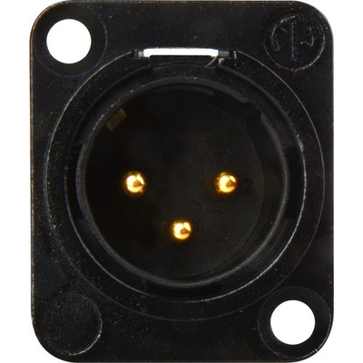 Neutrik NC3MD-L-B-1 3-Pin XLR Male Panel/Chassis Mount Connector, Solder Cups, B