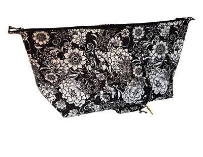 VERA BRADLEY  Midnight Blues , Zip Top, Red Lined