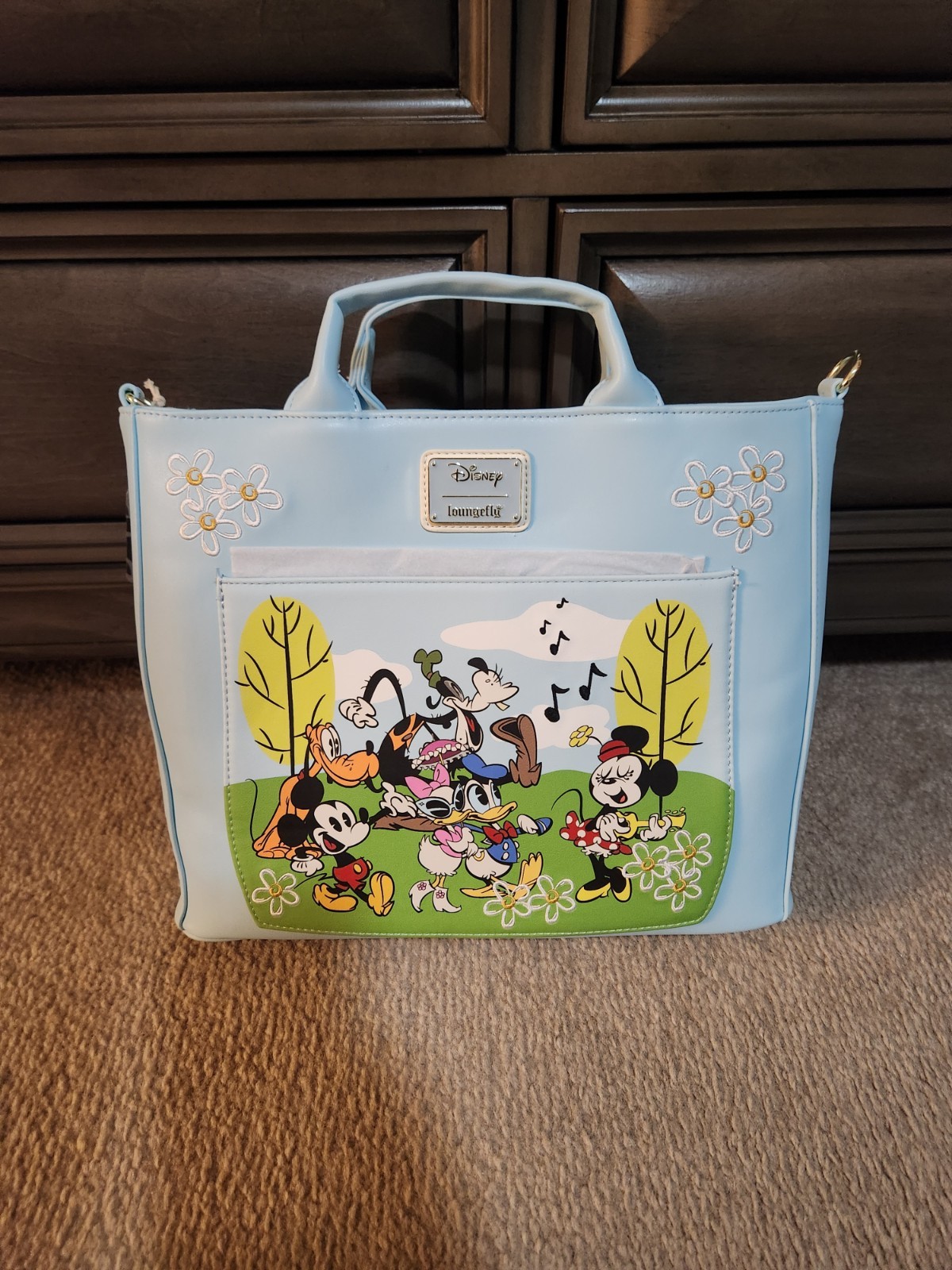 Loungefly Mickey & Friends Park Day Convertible Backpack Tote Crossbody Bag