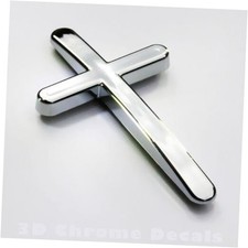 Jesus Christian Cross car auto Bike 3D Chrome Emblem Decal