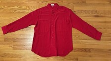 Hugh Hefner Personally Owned & Worn Red Silk Saks Fifth Avenue Button Down Shirt