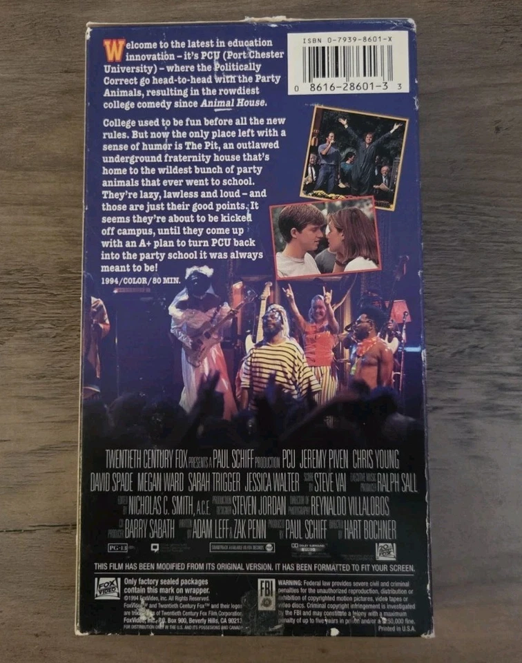 PCU (VHS, 1994) First Release Comedy Jeremy Piven David Spade Rare V4 - Image 2 of 4