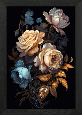 Schöne Rose Blumen gerahmtes Wandbild Poster Leinwanddruck Bild