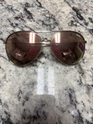 Quay Australia High Key Sunglasses - Gold/Gold Worn Once Great Cond Free Ship