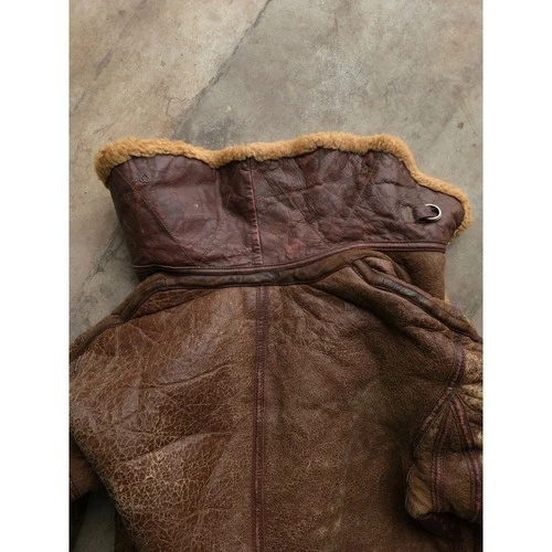 Vintage 1930s Brown Irvin Flight Jacket 40 WW2 RAF Shearling Sheepskin image 19
