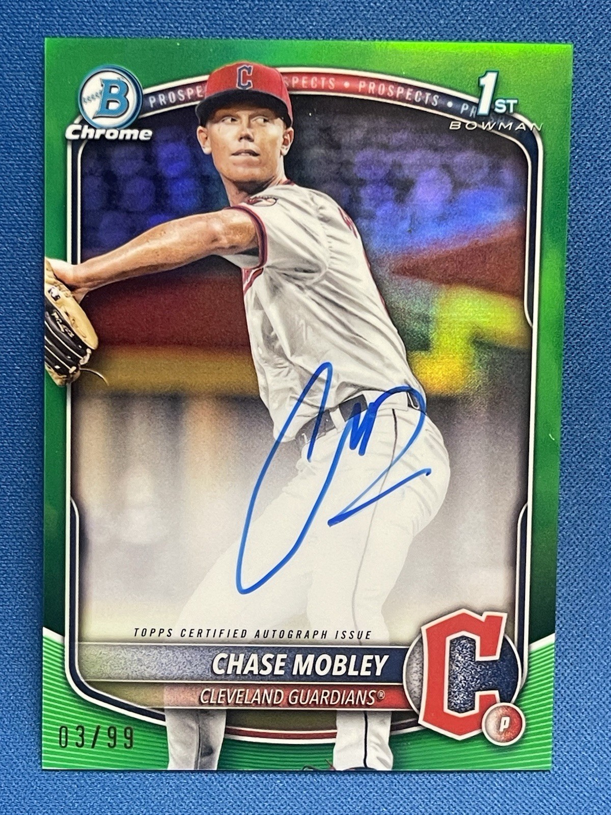 2025 Bowman Chrome Chase Mobley 03/99 Auto True Green Refractor #CPA-CMY