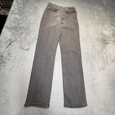 Levis Wedgie Straight Jeans Womens 25 Gray High Rise Straight Leg Stretch Denim