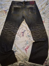 Rare PRPS Mainline Sz 36 L Aged Wash Japan Studded Belt Loops Wide Str8 Leg