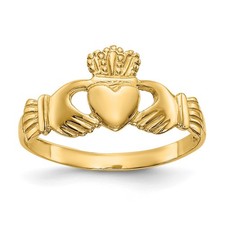 14K Gold Claddagh Ring Sz 7