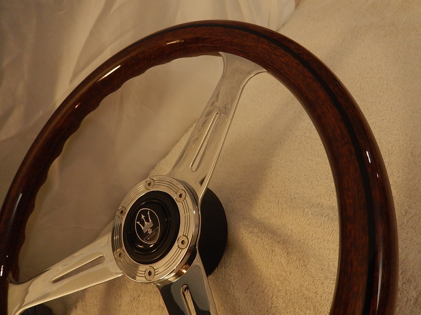 Maserati Biturbo NARDI ND Classic Steering Wheel Kit 355mm Chrome Wood   NEW
