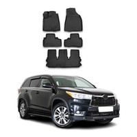 Omac Gummimatten FußMatten FüR Toyota Highlander 2014-2018 TPE Matten Schwarz 5X