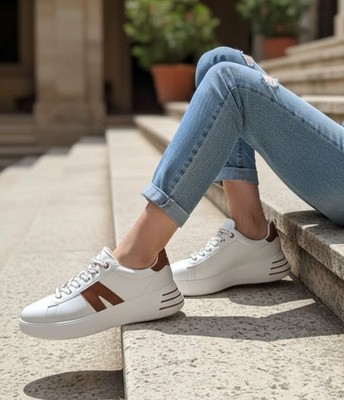 DAMEN SNEAKER WEISS NAZARENO GABRIELLI 6151 SPORTSCHUHE SCHNÜRER
