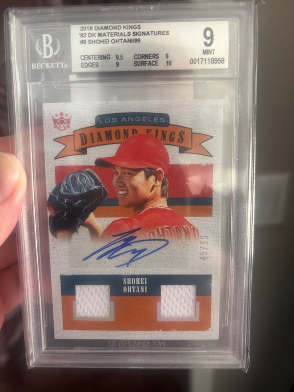 2018 diamond kings shohei ohtani autograph BGS 9 10 auto grade