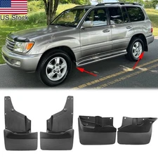 4Pcs Front & Rear Splash Guards Mud Flaps For 1998-2007 Toyota Land Cruiser Base