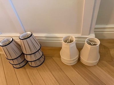 2 Sets of small, clip on lampshades (6 per set)