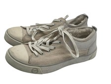 UGG Australia Women's Canvas Sneakers Sheepskin Lined Beige Size 7