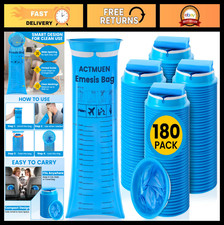 Disposable Vomit Bags 180 Pack - 1000ml Emesis Bags for Travel, Nausea Relief, L