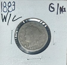1883 LIBERTY V NICKEL WITH CENTS ~ G/AG ~ NICE COIN