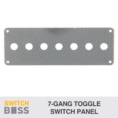 7 GANG CARBON STYLE TOGGLE SWITCH PANEL- Fit toggle 7 Way - ALUMINIUM 12v On Off