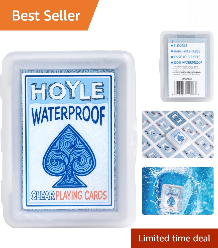 Hoyle Waterproof Playing Cards - Clear Plastic Deck for Outdoor Adventures
