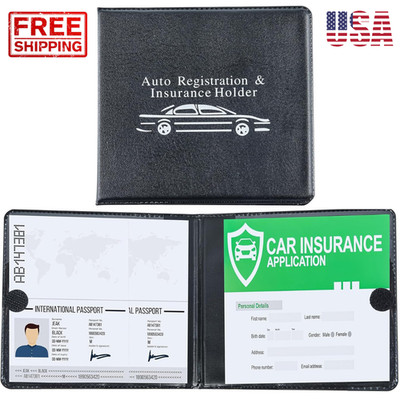 Auto Registration and Insurance Card Holder 2 Packs Car Document ID Holder Gl...