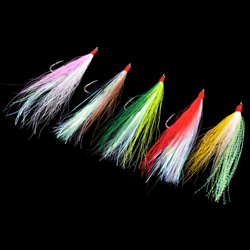 Dressed Bucktail Teaser Flies Fishing Hook Sea Bass Fluke Cod Plugs Rigs - Picture 8 of 21