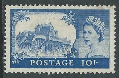 1955 GREAT BRITAIN USED CASTLES 10 S DE LA RUE - U10