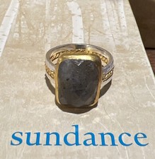 NWT Sundance Catalog Silver Gold Plated Labradorite Regal Worlds Ring 7 108