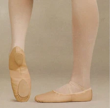 New/Box CAPEZIO SPLIT SOLE LEATHER BALLET SHOES Lt Pink Ladies Sizes #2033 Cobra