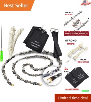 Complete High Limb Cutting Set - Stainless Steel 48-Inch Tree Limb Chain Saw